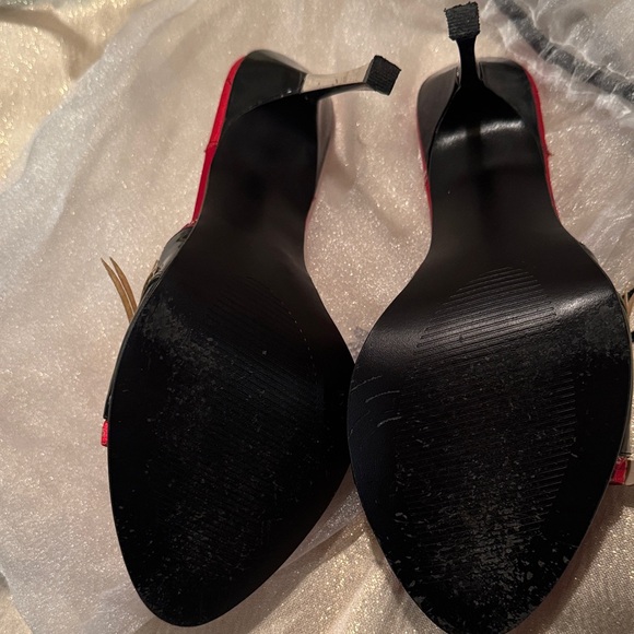 Sexy Colin Stuart Red Floral high heeled mules - Picture 7 of 9